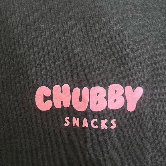 Champion Mens Black Chubby Snacks‎ Graphic Short Sleeve Cotton T-Shirt Medium - Picture 4 of 7